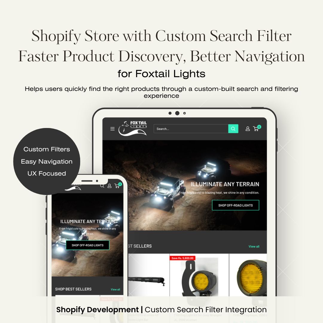 Shopify Store with Custom Search Filter for Faster Product Discovery